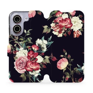 Flip pouzdro na mobil Xiaomi POCO X8 Pro - Mobiwear VD11P, růže na černé