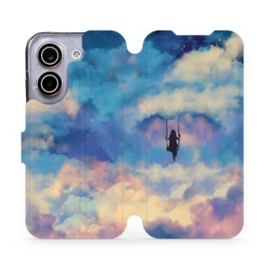 Flip pouzdro na mobil Xiaomi POCO X8 Pro - Mobiwear MR09S, dívka na houpačce v oblacích