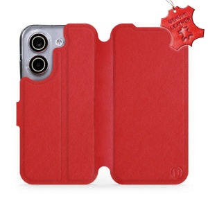Kožené flip pouzdro na mobil Xiaomi POCO X8 Pro - Mobiwear - červené