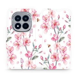 Flip pouzdro na mobil Xiaomi Redmi Note 15 Pro 4G - Mobiwear M124S, růžové květy