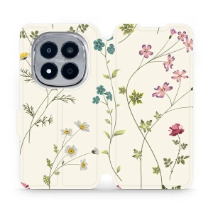 Flip pouzdro na mobil Xiaomi Redmi Note 15 Pro 4G - Mobiwear MD03S, tenké rostlinky s květy