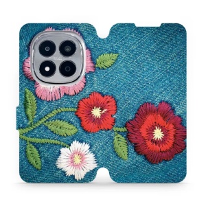 Flip pouzdro na mobil Xiaomi Redmi Note 15 Pro 4G - Mobiwear MD05P, džínové květy