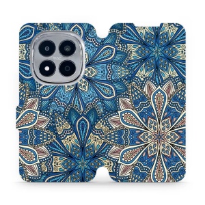 Flip pouzdro na mobil Xiaomi Redmi Note 15 Pro 4G - Mobiwear V108P, modré mandala květy