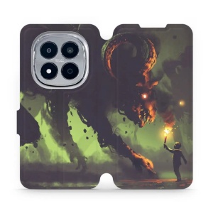 Flip pouzdro na mobil Xiaomi Redmi Note 15 Pro 4G - Mobiwear VA08P, příšera a kluk s pochodní