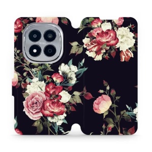 Flip pouzdro na mobil Xiaomi Redmi Note 15 Pro 4G - Mobiwear VD11P, růže na černé