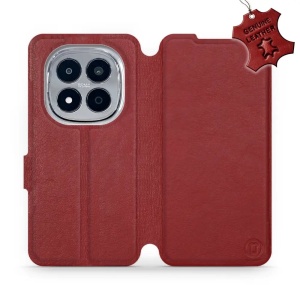 Kožené flip pouzdro na mobil Xiaomi Redmi Note 15 Pro 4G - Mobiwear - tmavě červené
