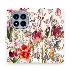 Flip pouzdro na mobil Xiaomi Redmi Note 15 Pro 4G - Mobiwear MP01S, rozkvetlá louka