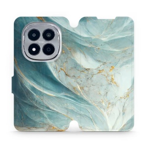 Flip pouzdro na mobil Xiaomi Redmi Note 15 Pro 4G - Mobiwear VP34S, zelenkavý a zlatavý mramor