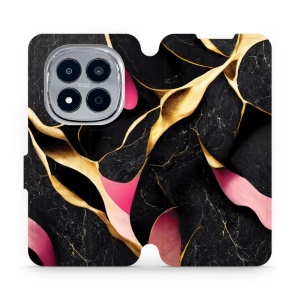 Flip pouzdro na mobil Xiaomi Redmi Note 15 Pro 4G - Mobiwear VP35S, černý a zlatavý mramor