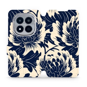 Flip pouzdro na mobil Xiaomi Redmi Note 15 Pro 4G - Mobiwear VA40S, modré a béžové květy