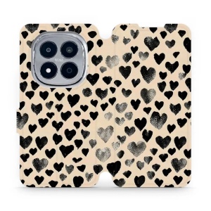 Flip pouzdro na mobil Xiaomi Redmi Note 15 Pro 4G - Mobiwear VA51S, černá srdíčka