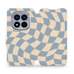 Flip pouzdro na mobil Xiaomi Redmi Note 15 Pro 4G - Mobiwear VA59S, modrá a béžová šachovnice