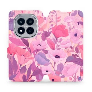 Flip pouzdro na mobil Xiaomi Redmi Note 15 Pro 4G - Mobiwear VP74S, růžové květy snů