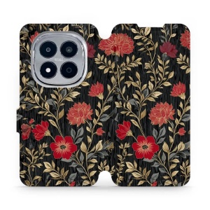 Flip pouzdro na mobil Xiaomi Redmi Note 15 Pro 4G - Mobiwear V172S, červená kvítka