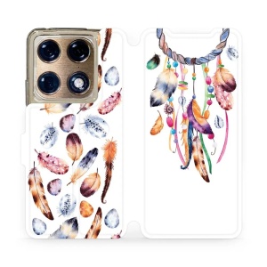 Flip pouzdro na mobil Motorola Signature 5G - Mobiwear M003S, lapač a barevná pírka