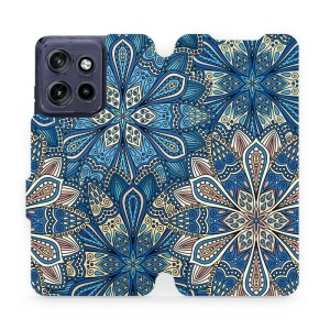 Flip pouzdro na mobil Motorola Edge 60 Neo - Mobiwear V108P, modré mandala květy