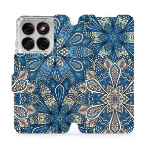 Flip pouzdro na mobil Motorola Edge 70 Fusion - Mobiwear V108P, modré mandala květy