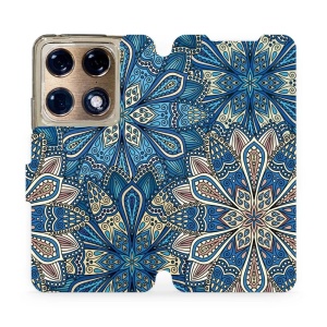 Flip pouzdro na mobil Motorola Signature 5G - Mobiwear V108P, modré mandala květy