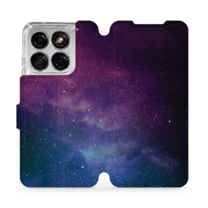 Flip pouzdro Mobiwear na Motorola Edge 70 Fusion, motiv mlhovina, fialovo-modrý vesmírný vzor