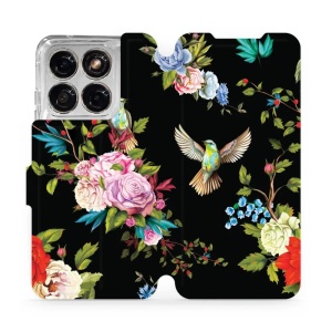 Flip pouzdro na mobil Motorola Edge 70 Fusion - Mobiwear VD09S, ptáčci a květy