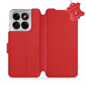 Kožené flip pouzdro na mobil Motorola Edge 70 Fusion - Mobiwear - červené