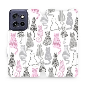 Flip pouzdro na mobil Motorola Edge 60 Neo - Mobiwear MX01S, kočičí zádíčka