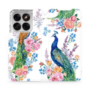 Flip pouzdro na mobil Motorola Edge 70 Fusion - Mobiwear MX08S, pávi