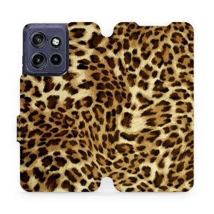 Flip pouzdro na mobil Motorola Edge 60 Neo - Mobiwear VA33P, leopardí vzor