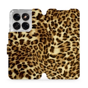 Flip pouzdro na mobil Motorola Edge 70 Fusion - Mobiwear VA33P, leopardí vzor