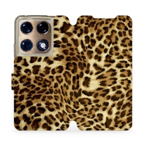 Flip pouzdro na mobil Motorola Signature 5G - Mobiwear VA33P, leopardí vzor