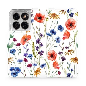 Flip pouzdro na mobil Motorola Edge 70 Fusion - Mobiwear MP04S, luční kvítí