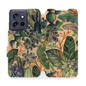 Flip pouzdro na mobil Motorola Edge 60 Neo - Mobiwear VP05S, sukulenty