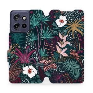 Flip pouzdro na mobil Motorola Edge 60 Neo - Mobiwear VP13S, temná flóra