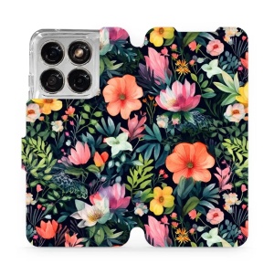 Flip pouzdro na mobil Motorola Edge 70 Fusion - Mobiwear VP48S, pestré kvítky