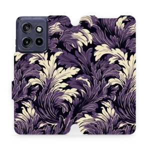 Flip pouzdro na mobil Motorola Edge 60 Neo - Mobiwear VA46S, fialové rostliny