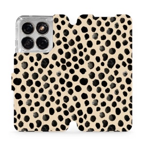 Flip pouzdro na mobil Motorola Edge 70 Fusion - Mobiwear VA50S, černé puntíky