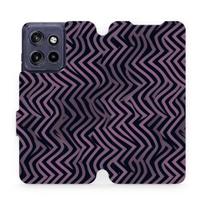 Flip pouzdro na mobil Motorola Edge 60 Neo - Mobiwear VA55S, fialové klikyháky