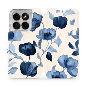 Flip pouzdro na mobil Motorola Edge 70 Fusion - Mobiwear VP73S, modrá krása květů