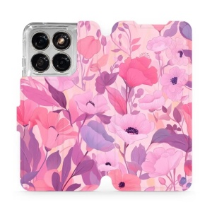 Flip pouzdro na mobil Motorola Edge 70 Fusion - Mobiwear VP74S, růžové květy snů