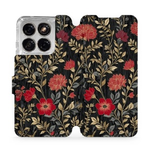 Flip pouzdro na mobil Motorola Edge 70 Fusion - Mobiwear V172S, červená kvítka