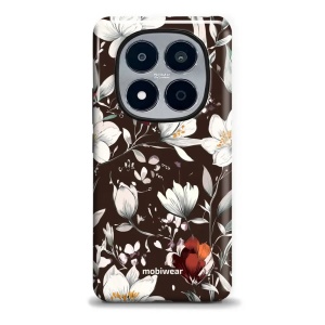 Odolný kryt na mobil Xiaomi Redmi Note 15 Pro Plus 5G - Mobiwear Elite Pro EP72E, květy na hnědé