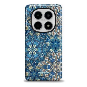 Odolný kryt na mobil Xiaomi Redmi Note 15 5G - Mobiwear Elite Pro E108E, modré mandala květy