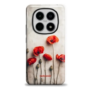 Odolný kryt na mobil Xiaomi Redmi Note 15 5G - Mobiwear Elite Pro EP42E, vlčí máky
