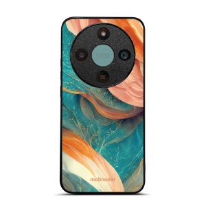 Lesklý kryt na mobil Honor Magic 8 Lite - Mobiwear Glossy G025G, azurový a oranžový mramor
