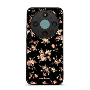 Lesklý kryt na mobil Honor Magic 8 Lite - Mobiwear Glossy G039G, květy na černé