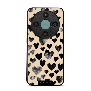 Lesklý kryt na mobil Honor Magic 8 Lite - Mobiwear Glossy GA51G, černá srdíčka