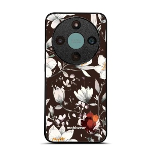 Lesklý kryt na mobil Honor Magic 8 Lite - Mobiwear Glossy GP72G, květy na hnědé
