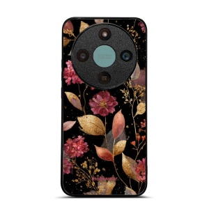 Lesklý kryt na mobil Honor Magic 8 Lite - Mobiwear Glossy G171G, zlatavé lístky a květy
