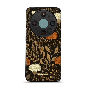 Lesklý kryt na mobil Honor Magic 8 Lite - Mobiwear Glossy G174G, béžová a oranžová kvítka