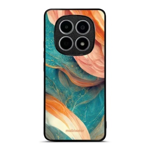 Lesklý kryt na mobil Xiaomi Redmi Note 15 4G - Mobiwear Glossy G025G, azurový a oranžový mramor
